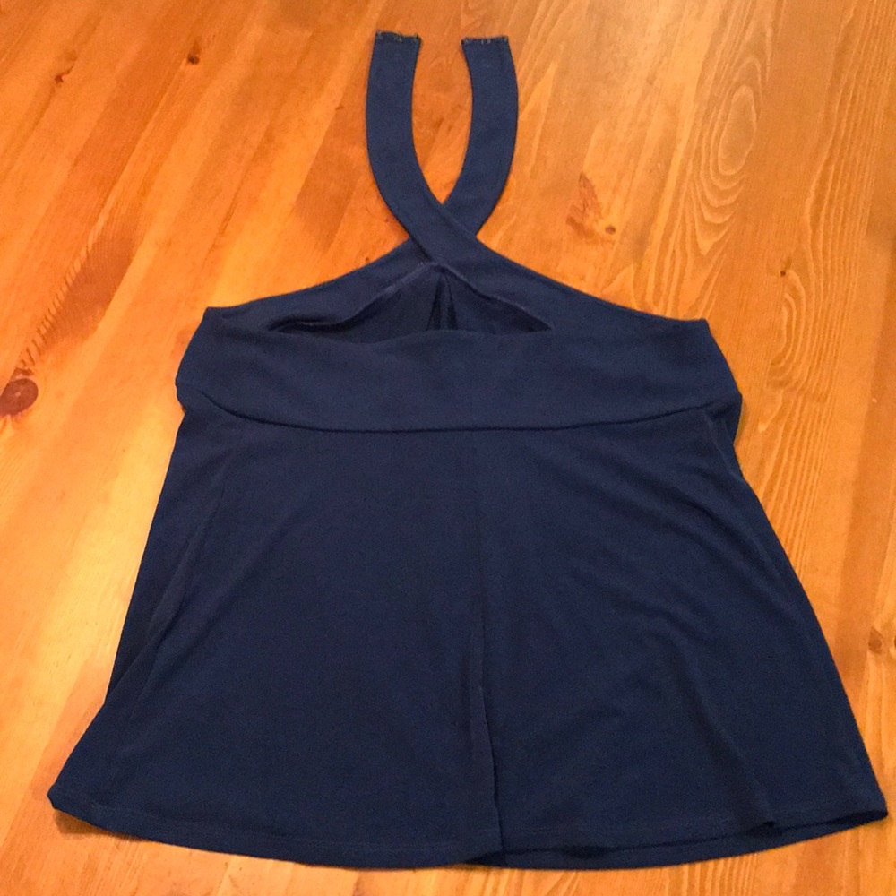 Express Navy Knit Halter SZ: Small - Picture 3 of 6